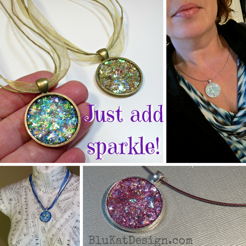 Add Some Sparkle with Glitter Necklace Pendants! Gifts For Her